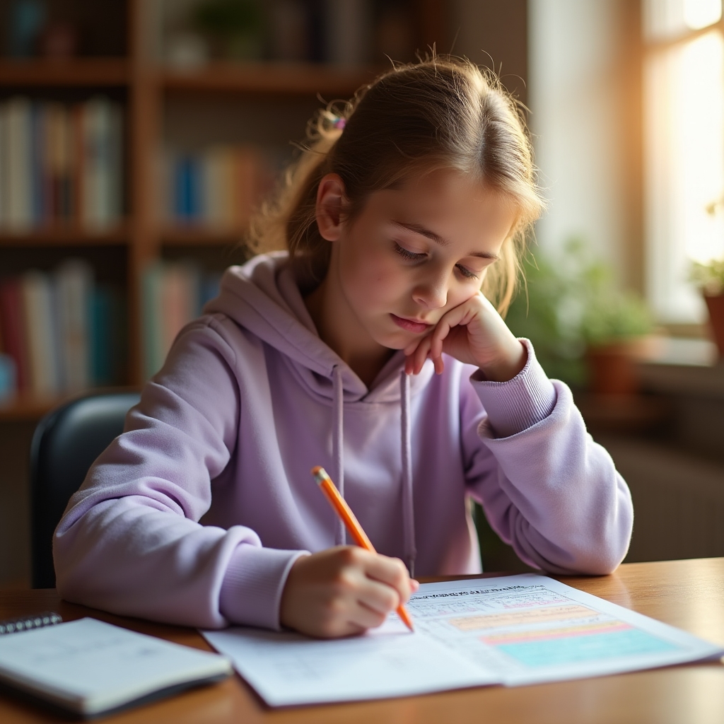 Adolescente che pianifica il proprio budget con strumenti didattici